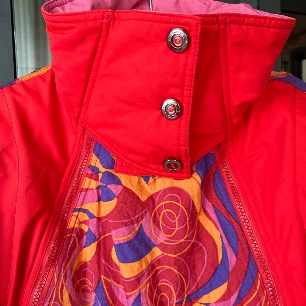 Vintage Mistral ski suit red pockets zip up long women’s belt bag pattern - Picture 5 of 9